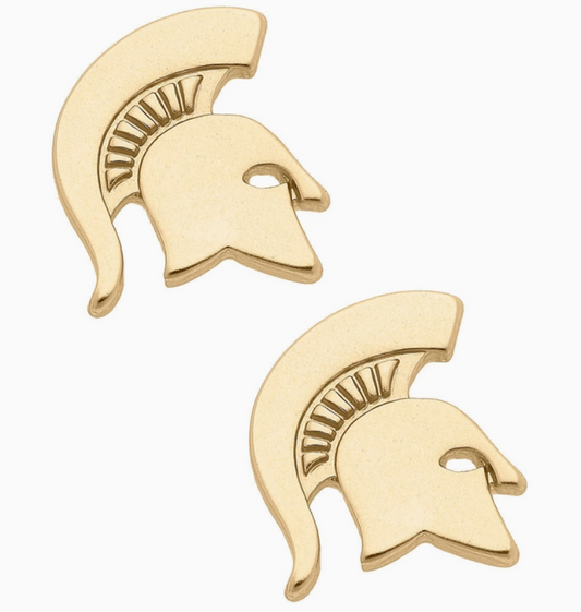 Michigan State Spartans 24K Gold Plated Stud Earrings