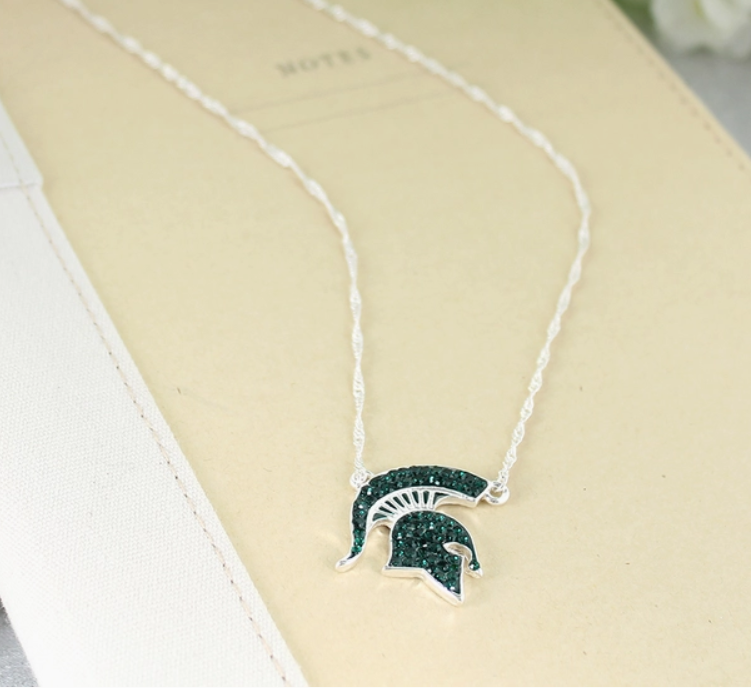 Michigan State Spartans Helmet Necklace