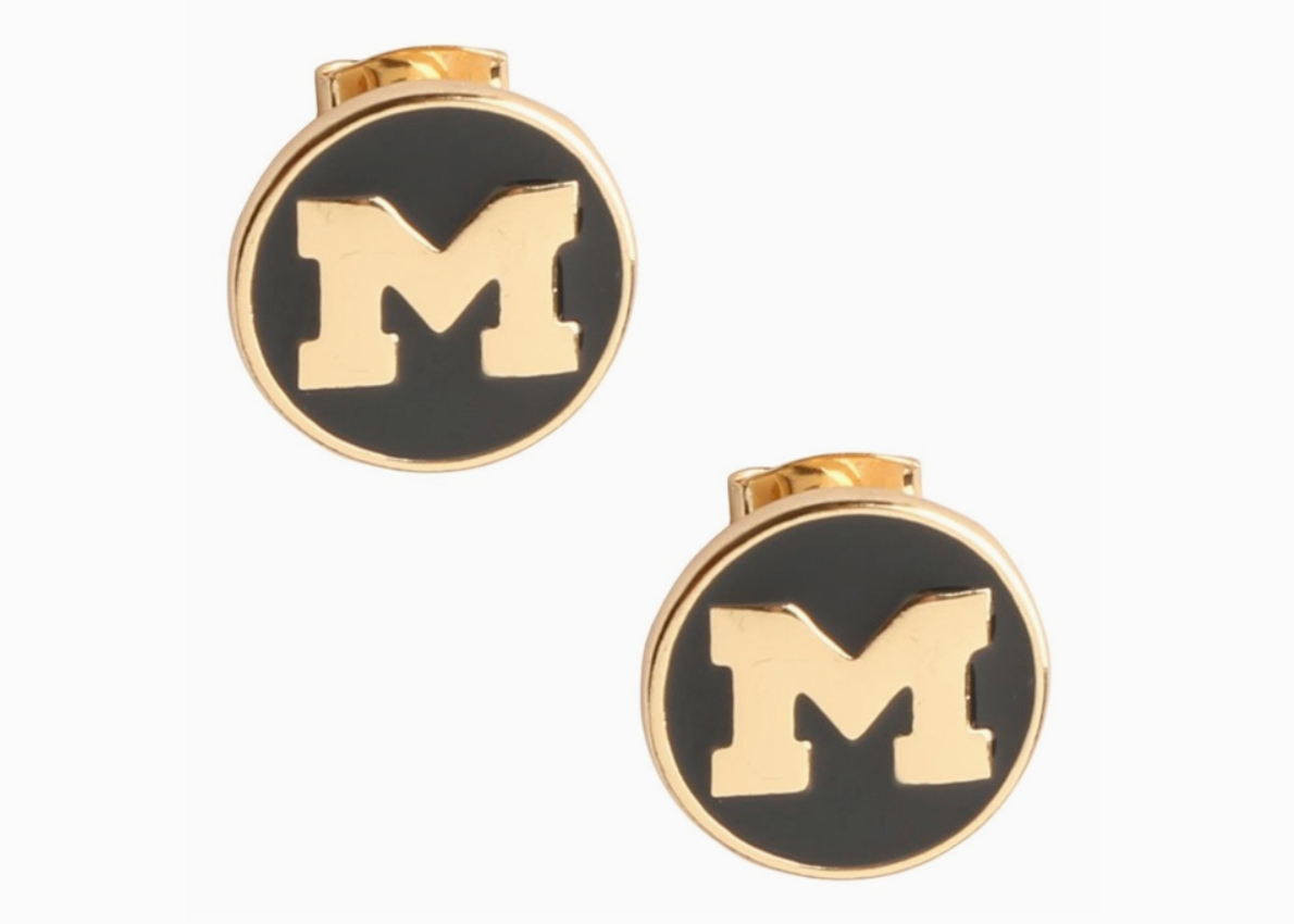 Michigan Wolverines Block M Earrings