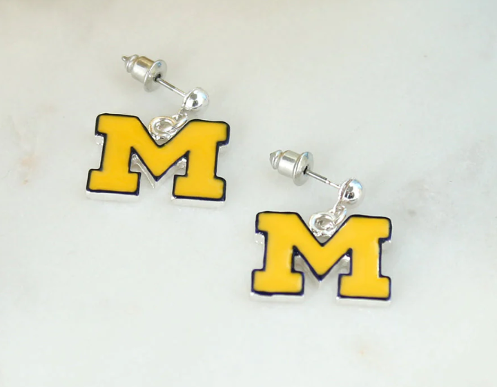 Michigan Wolverines Enamel Drop Earrings