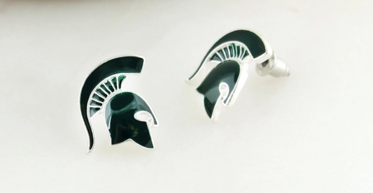 Michigan State Spartans Enamel Logo Stud Earrings