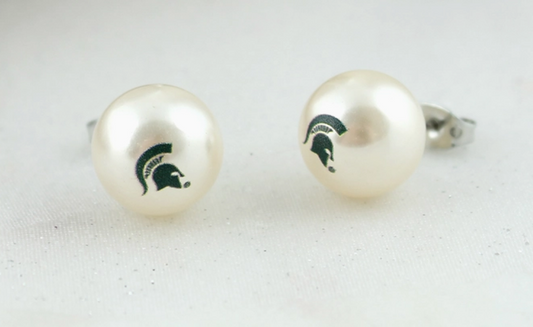 Michigan State Spartans Pearl Earrings