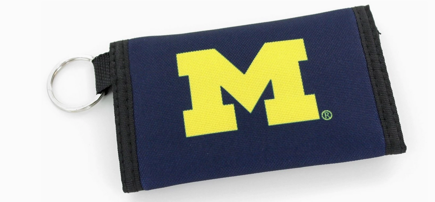 Michigan Wolverines Nylon Wallet Keychain