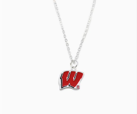 Wisconsin Badgers Silver Necklace