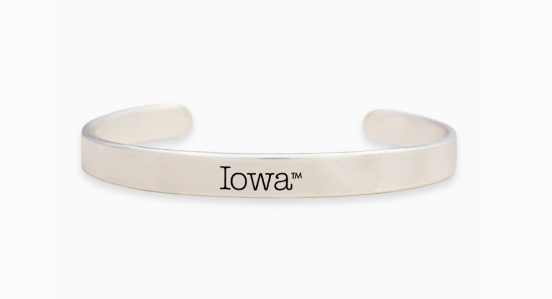 Iowa Hawkeyes Silver Cuff