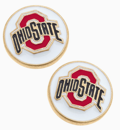 Ohio State Buckeyes Enamel Disc Stud Earrings