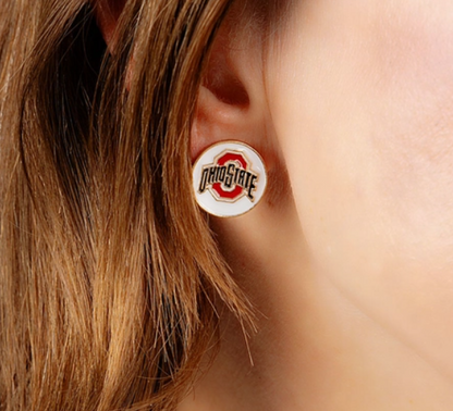 Ohio State Buckeyes Enamel Disc Stud Earrings