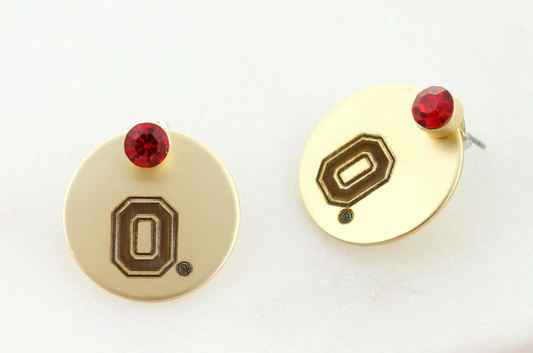 Ohio State Buckeyes Gold Disc Earring Jacket