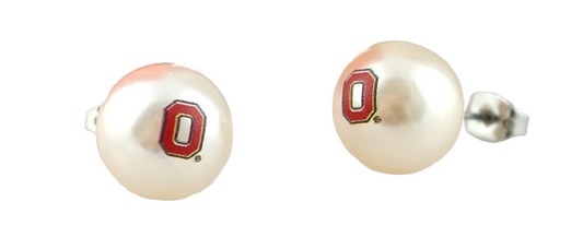 Ohio State Buckeyes Pearl Earrings